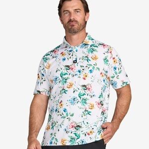 Floral print golf shirt